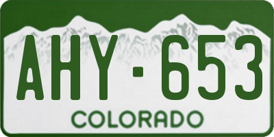 CO license plate AHY653