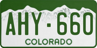 CO license plate AHY660