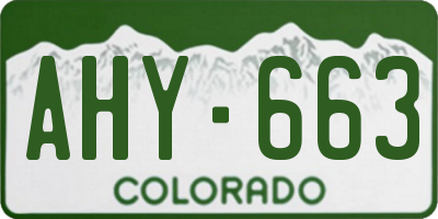 CO license plate AHY663
