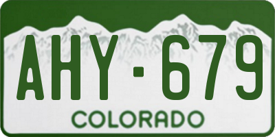 CO license plate AHY679