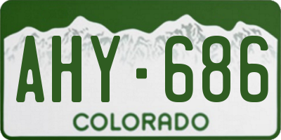 CO license plate AHY686