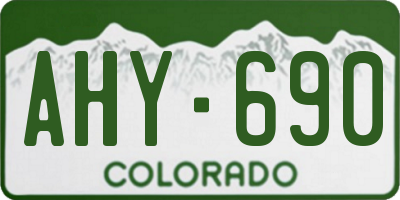 CO license plate AHY690