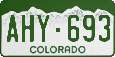 CO license plate AHY693