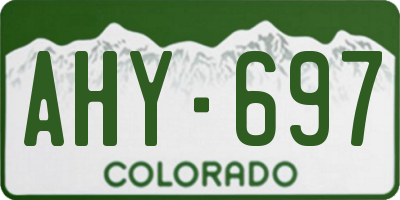 CO license plate AHY697