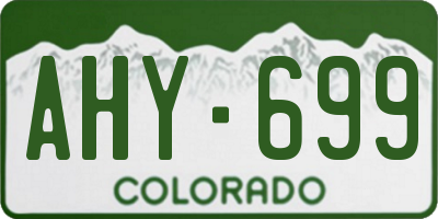 CO license plate AHY699