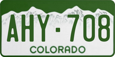 CO license plate AHY708