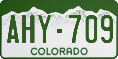 CO license plate AHY709
