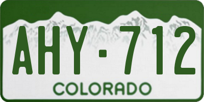 CO license plate AHY712