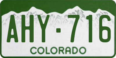 CO license plate AHY716