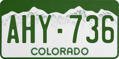 CO license plate AHY736