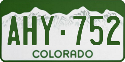CO license plate AHY752