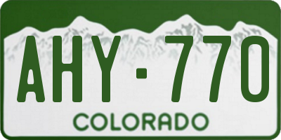 CO license plate AHY770