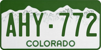 CO license plate AHY772