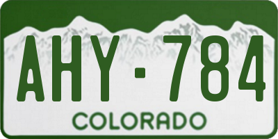 CO license plate AHY784