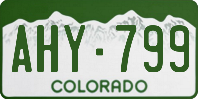 CO license plate AHY799