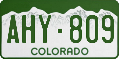 CO license plate AHY809