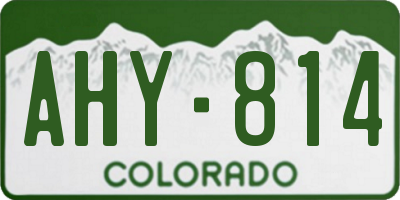 CO license plate AHY814