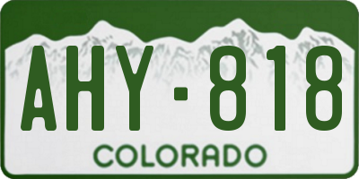CO license plate AHY818