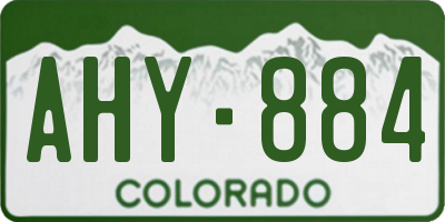 CO license plate AHY884