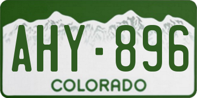 CO license plate AHY896