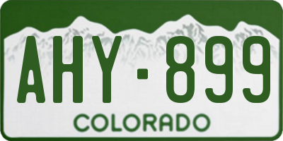 CO license plate AHY899