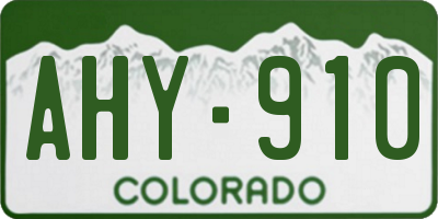 CO license plate AHY910