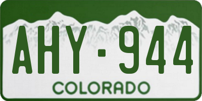 CO license plate AHY944