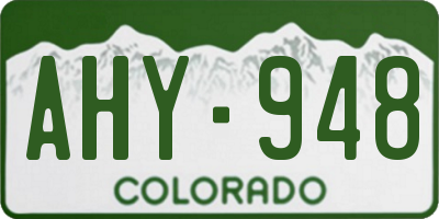 CO license plate AHY948