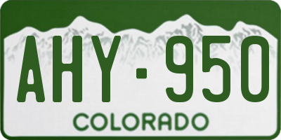 CO license plate AHY950