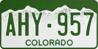 CO license plate AHY957