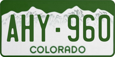 CO license plate AHY960