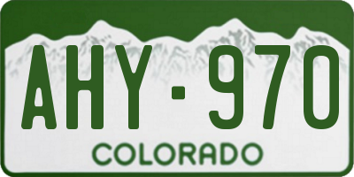 CO license plate AHY970
