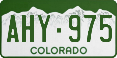 CO license plate AHY975