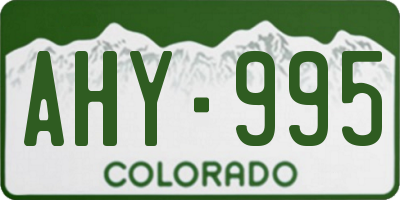 CO license plate AHY995