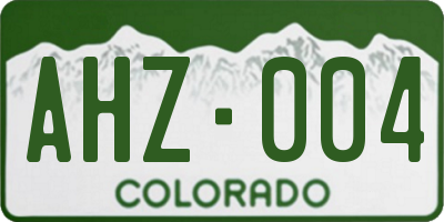 CO license plate AHZ004
