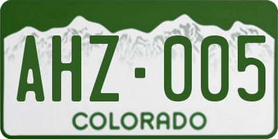 CO license plate AHZ005
