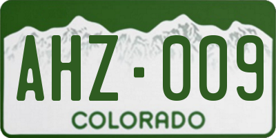 CO license plate AHZ009