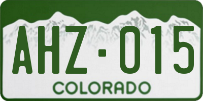 CO license plate AHZ015