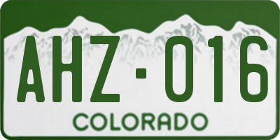 CO license plate AHZ016
