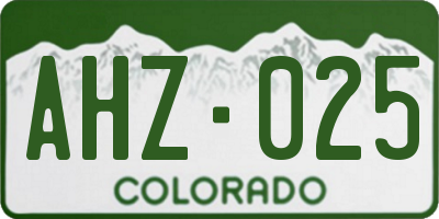 CO license plate AHZ025