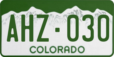 CO license plate AHZ030