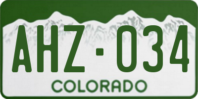 CO license plate AHZ034