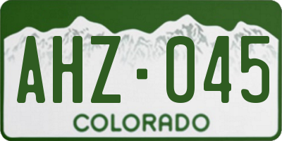 CO license plate AHZ045