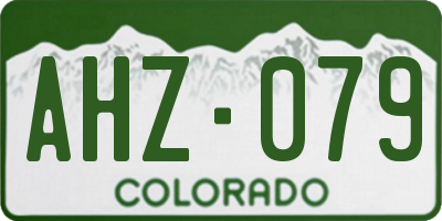 CO license plate AHZ079