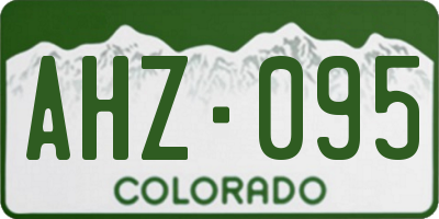 CO license plate AHZ095