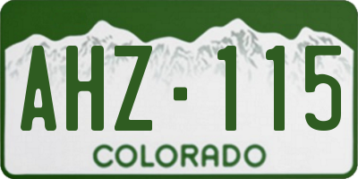 CO license plate AHZ115