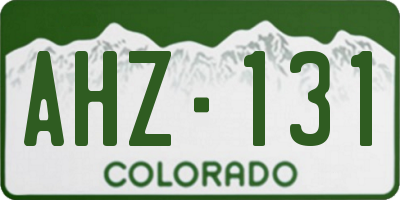 CO license plate AHZ131