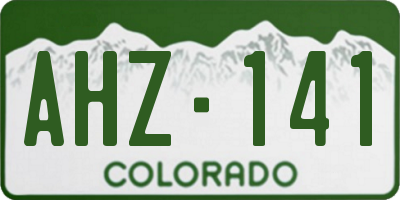 CO license plate AHZ141