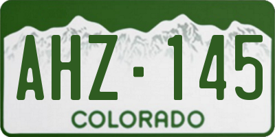 CO license plate AHZ145