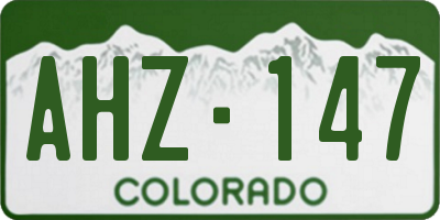 CO license plate AHZ147